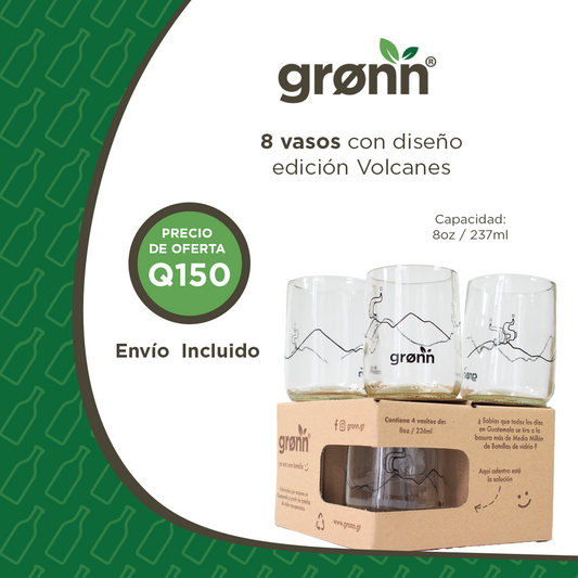 Low Transparent Glass / 4 pack 8oz