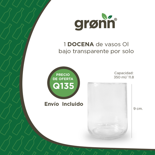 Low Transparent Glass / 4 pack 8oz