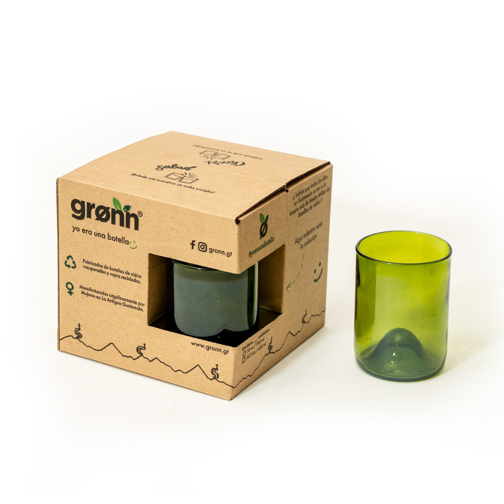 Olive Green Low Glass / 4 pack 350ml