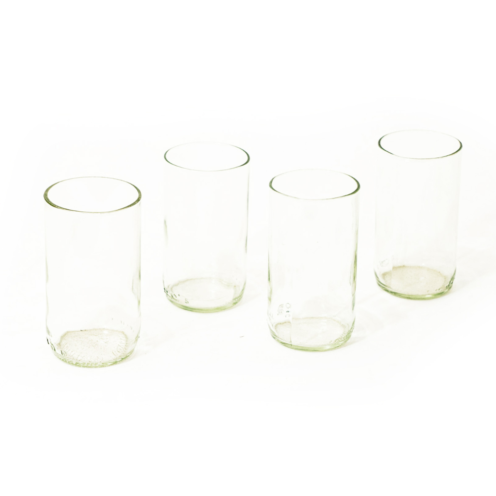 Tall Transparent Olive Glass / 4 pack 450ml