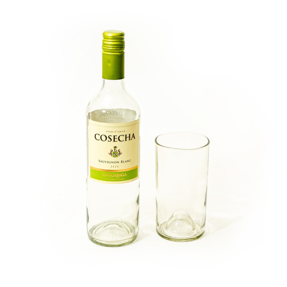 Tall Transparent Olive Glass / 4 pack 450ml