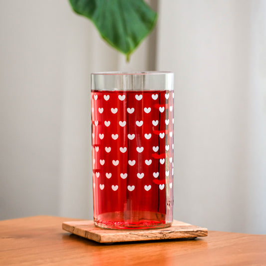 Vaso individual - Corazones Blancos