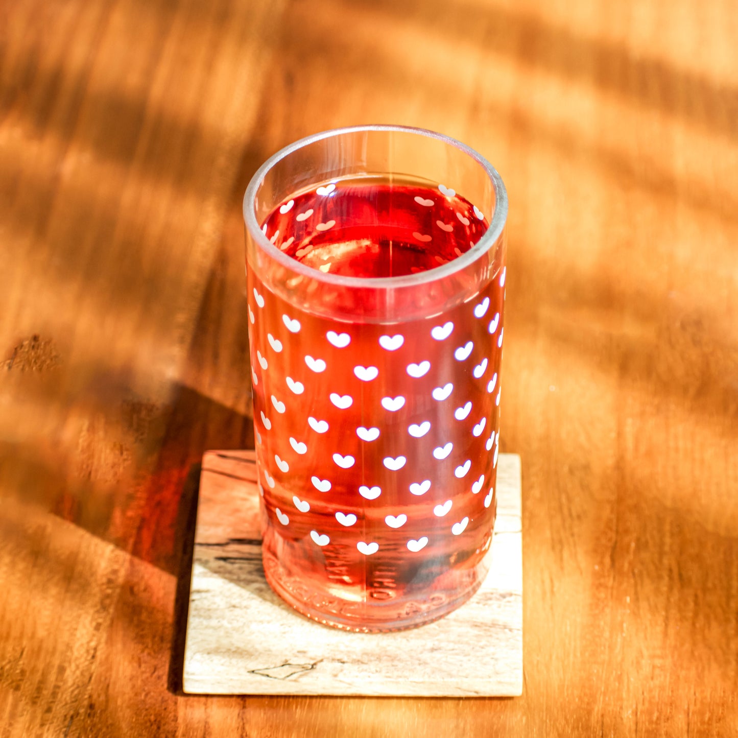 Vaso individual - Corazones Blancos